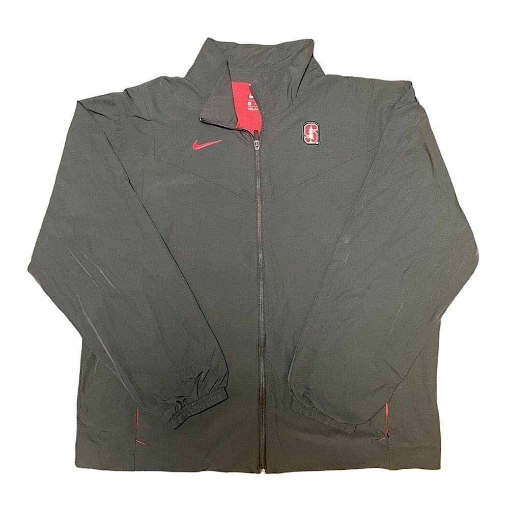 Nike Stanford Cardinal Men's Black Windbreaker Jacket Zip Up Size XL
